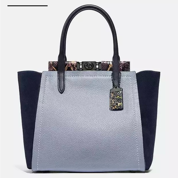 Coach Troupe Tote In Colorblock With Snakeskin Detail - Picture 1 of 9